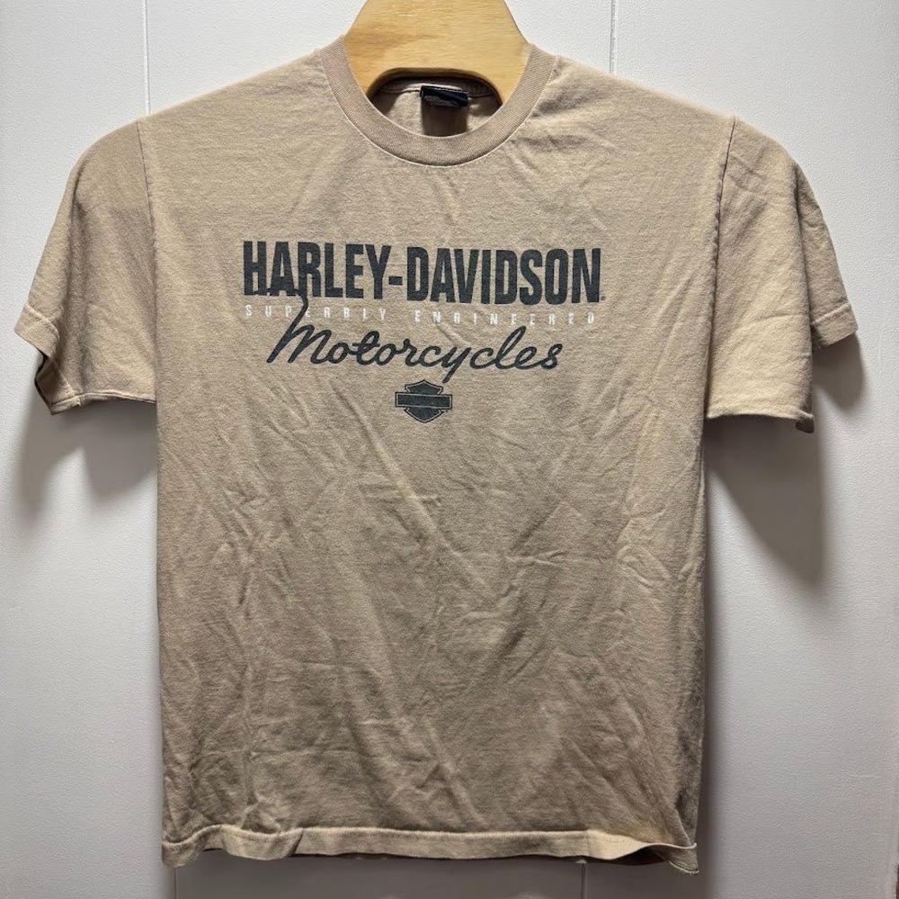 Harley-Davidson Roatan One Love Graphic T-Shirt Mens Large Tan Double Sided